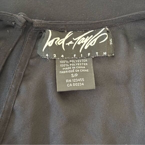 Lord & Taylor Round Neck Black Tank Top or Dress Sheer Small - Picture 3 of 6